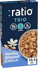 Ratio Trio Vanilla Almond Crunch Cereal, 10g Protein, Keto Friendly, 10.4 oz