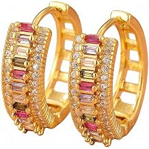 Exquisite and Elegant Colored Synthetic Zircon Women's Earrings, Exquisite Accessories for Holiday Parties, Birthday Gifts