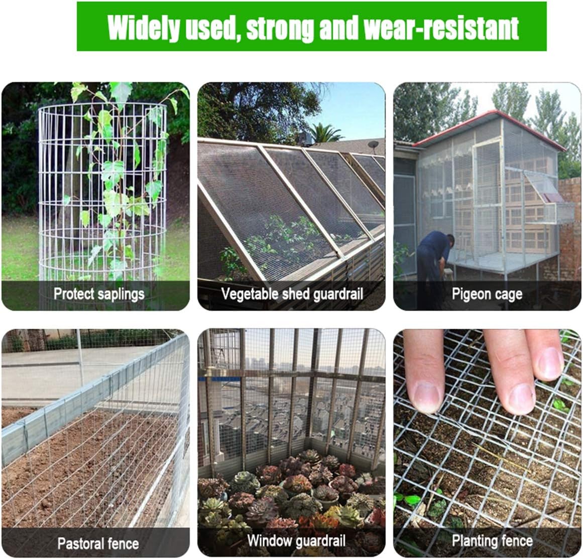 Hardware Cloth - 48'' x 40' Welded Cage Wire Chicken Fence mesh, 1/2 inch Square 19 Gauge Galvanized Wire mesh Welded Wire, Fence mesh for Chicken Coop, Gutter Guard, Animal Control and Garden Use