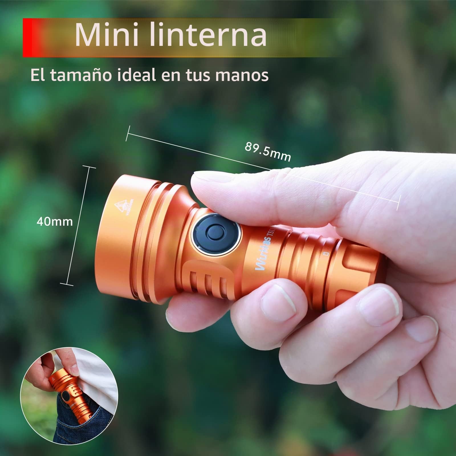 Wurkkos TS11 Linterna LED 2000 lúmenes con LED SFT40, Max Throw 616M Outdoor Linterna USB-C Recargable con Lente TIR BLF Anduril 2.0 UI