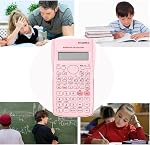 KK-82MS-D Calculatrice scientifique, 240+ Fonctions Calculatrice d'ingénierie pour l'école, le bureau, les étudiants du collège, les enseignants, les professionnels (Pink)
