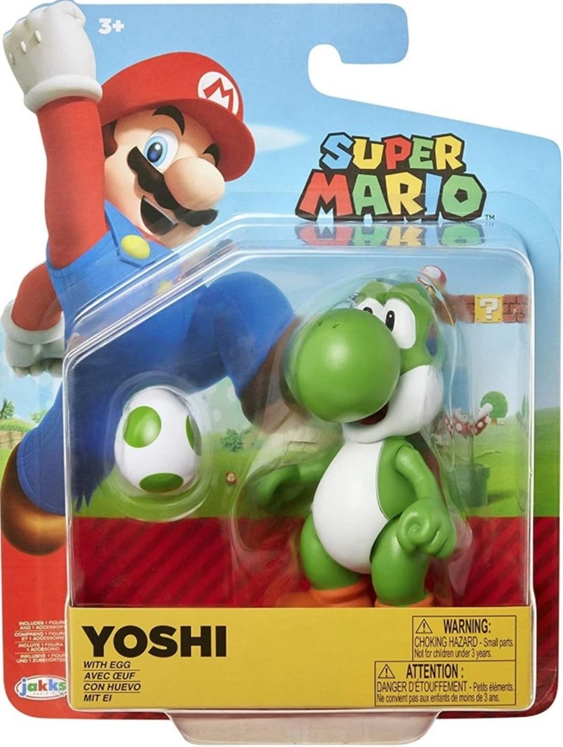Super Mario Green Yoshi 4 Inch Action Figure with Green Egg