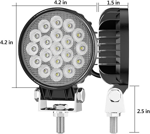 Miniatura 4 de Adzoon Luces LED para tractor, 2 unidades de 4 pulgadas de inundación de 12 V, luces LED cuadradas de trabajo de conducción para camión, equipo,