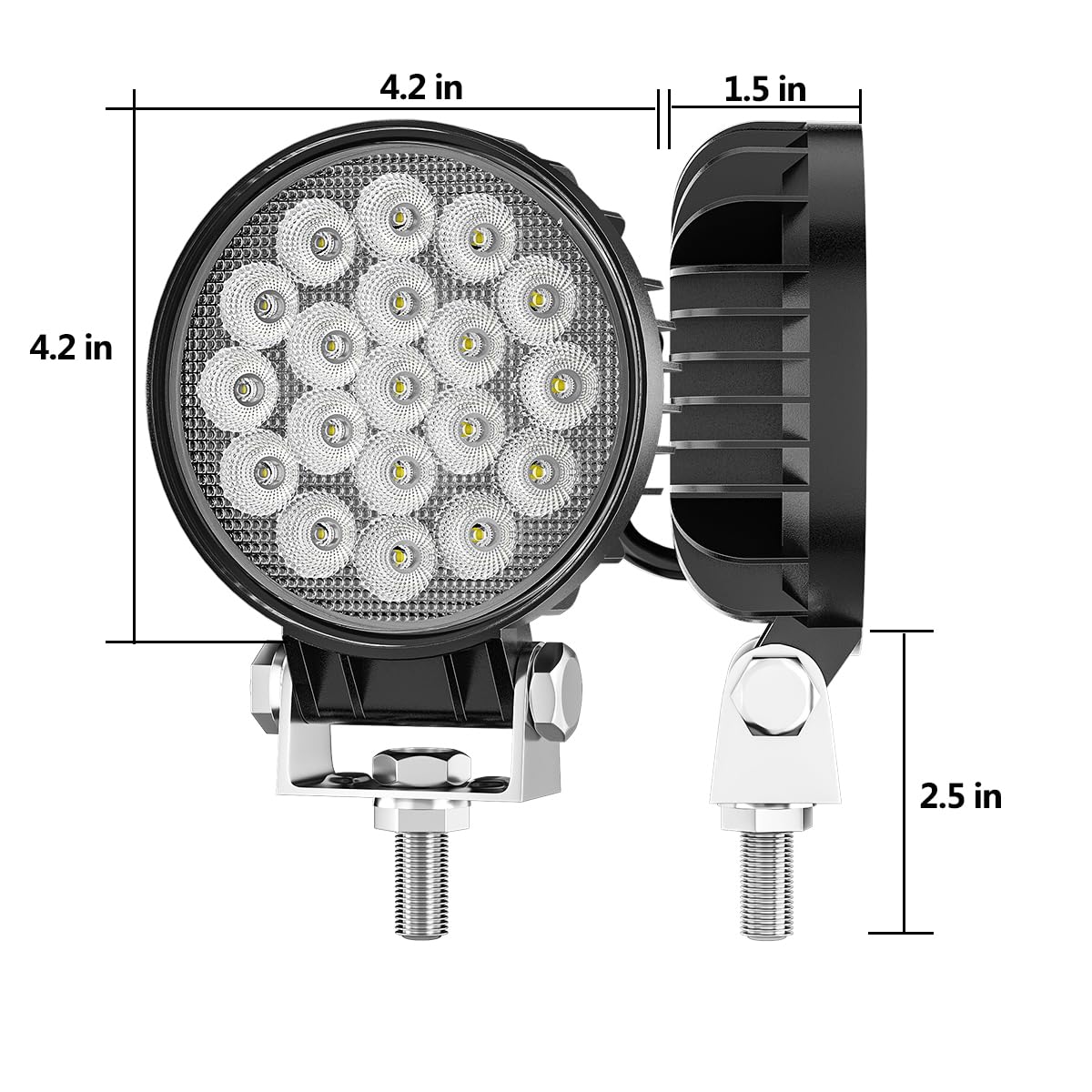 Snapklik.com : LED Tractor Lights 2 Pcs 4 Inch 12v Flood Light Round ...