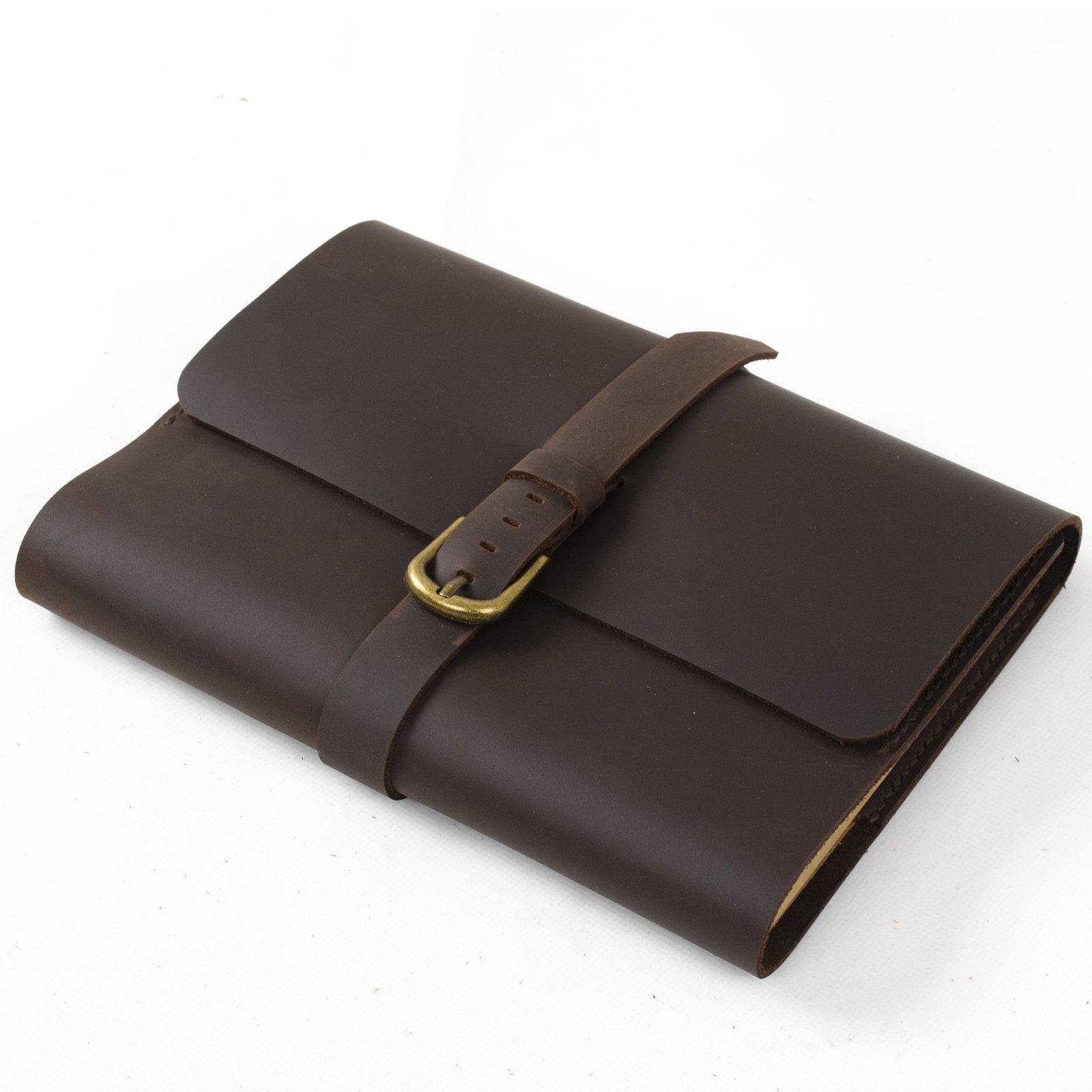 Ancicraft Classic Refillable Leather Journal Notebook with Strap Buckle Pen Loop Handmade Lined Craft Paper A5 with Gift Box