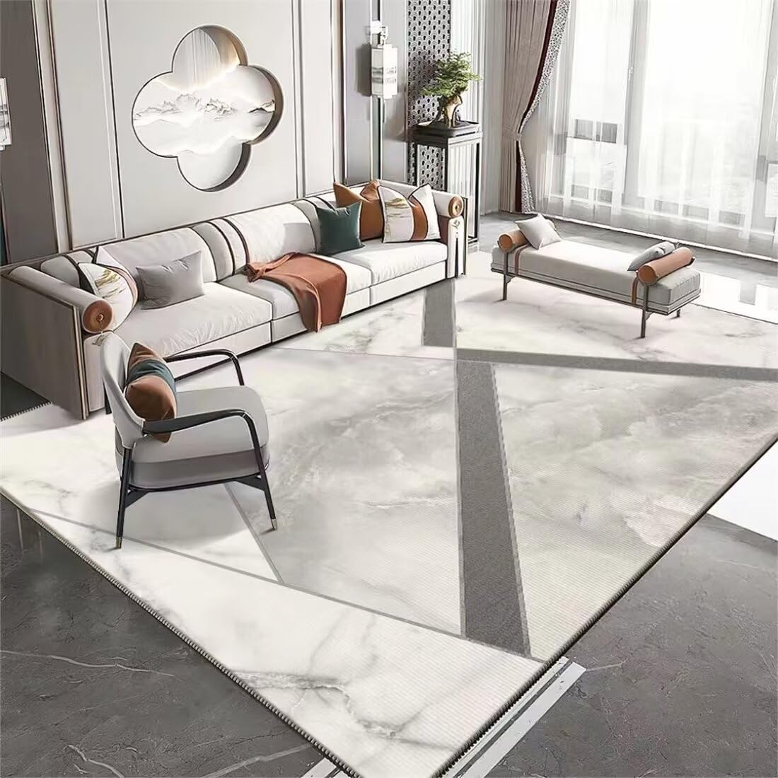 Tapis de salon design gris 90x160 pour une déco de chambre ado fille cocooning