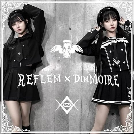 REFLEM×DimMoire】ロゴ刺繍セーラーSET UP【コラボ商品】BK