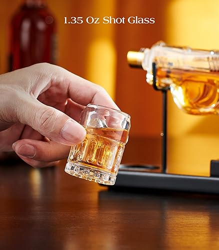 Miniatura 4 de Regalos de cumpleaños para hombres, papá, juegos de decantadores de whisky Kollea Gun para hombres, vaso de chupito, idea de regalo divertida para