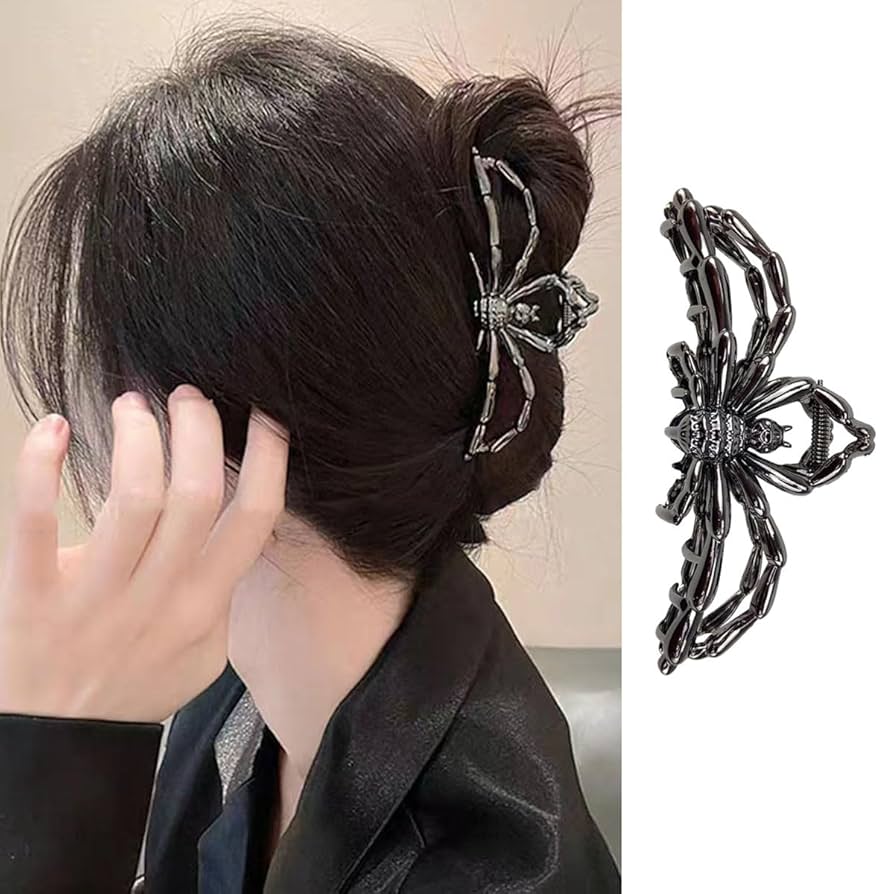 Amazon.com : ROMODIYA Spider Hair Clip, Metal Black Hair