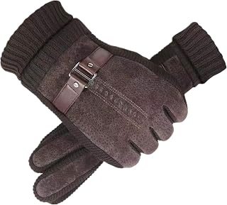 Men's Gloves Winter Touchscreen Gloves Texting Gloves Driving Gloves Thick Suede Leather Gloves Plush Lining