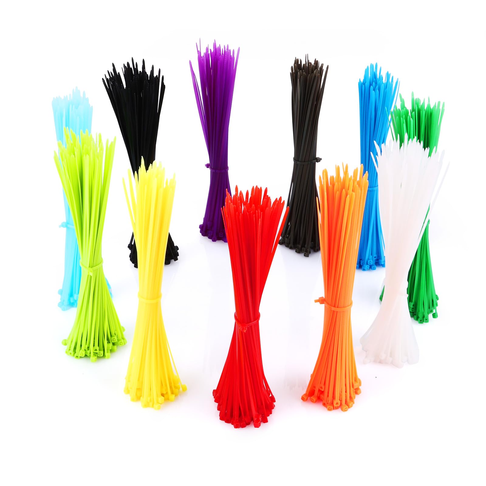2200 fascette stringicavo colorate 3 x 200 mm, fascette autobloccanti resistenti ai raggi UV, riutilizzabili per la famiglia, l'officina, la decorazione del giardino