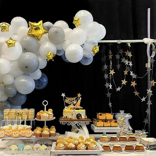 Miniatura 3 de Hemmotop Cortina de fondo negro de 8 x 10 pies para fotografía de fiesta, fondo negro, poliéster de alta densidad, color negro puro, telón de fondo