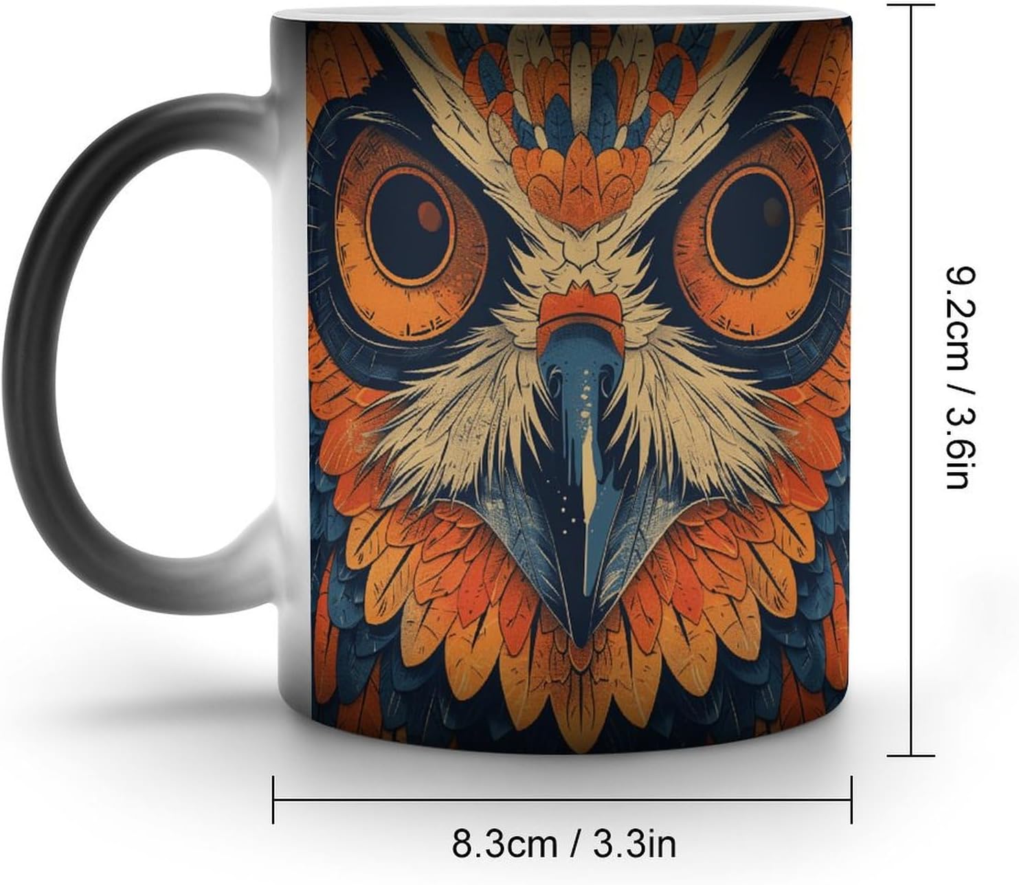 Color Changing Cups,Retro Color Owl Printed 11 Oz Ceramic Cups for Birthday Men Women