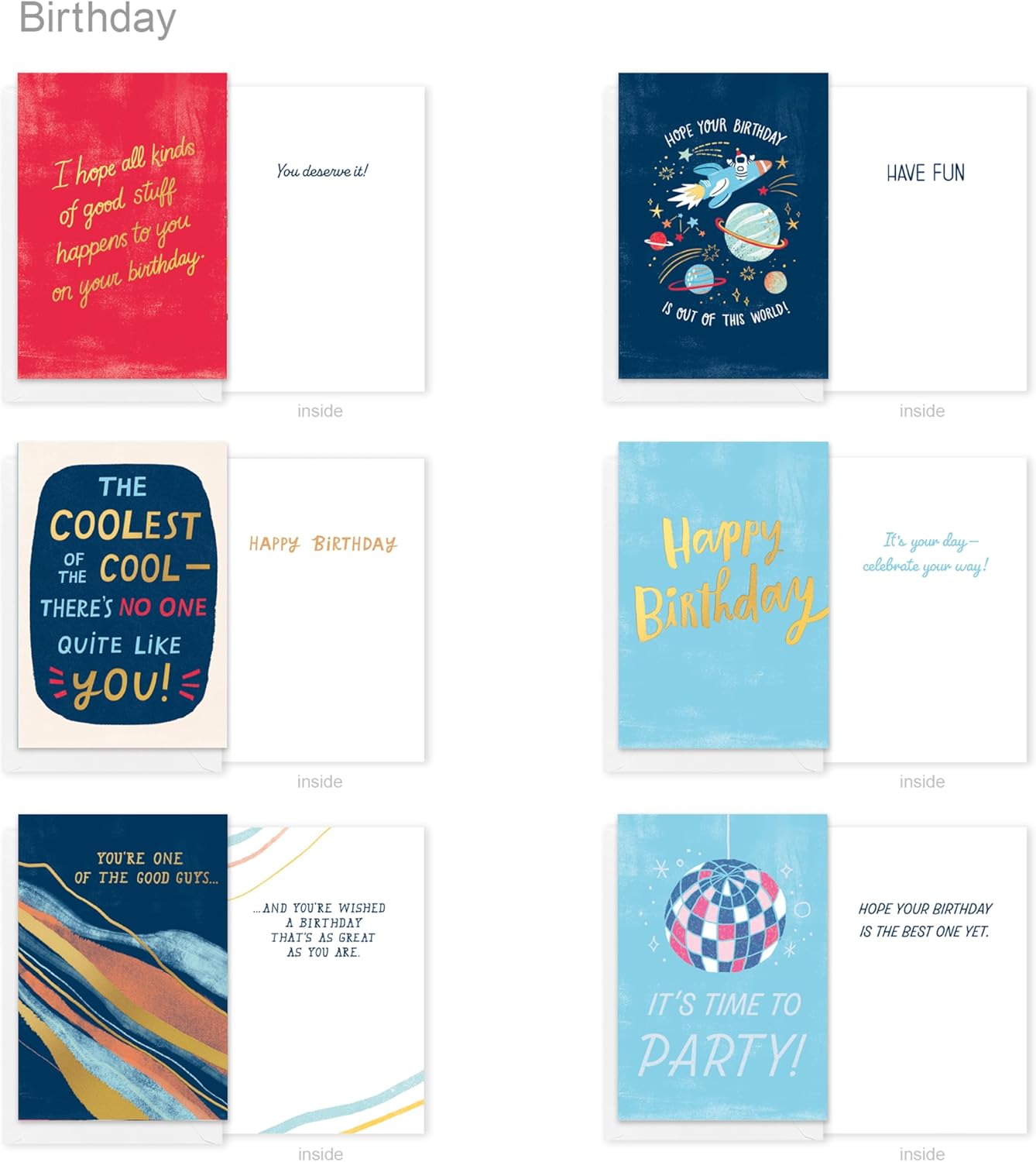 American Greetings 25-Count Birthday Card Assortment with Envelopes, Seals, and Storage Box (Wish Big) - Image 6