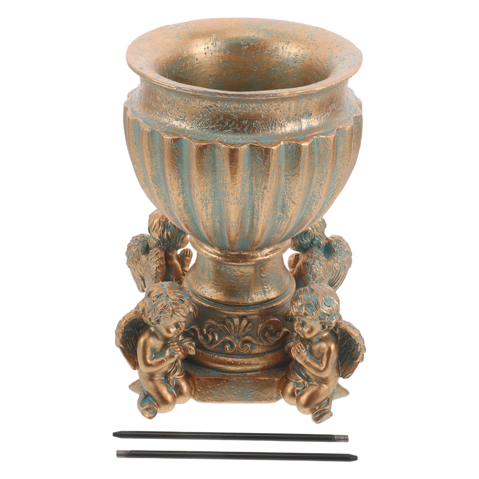 Vase funéraire haut de gamme en résine durable et fer pour monument cinéraire