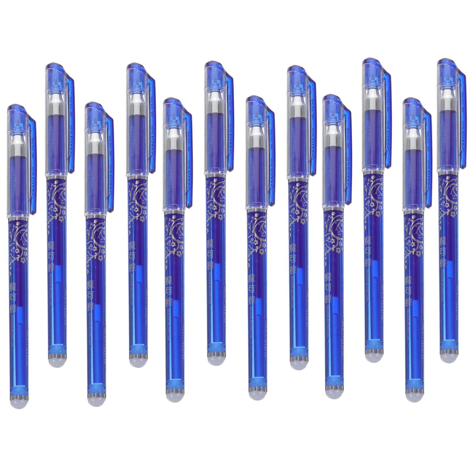 Uonlytech 12pezzi Penne Blu Cancellabili Set per Ufficio Scuola Articoli per Scrittura Inchiostro Blu Fluido e Punta Fine per Prendere Appunti e Scrivere Carta