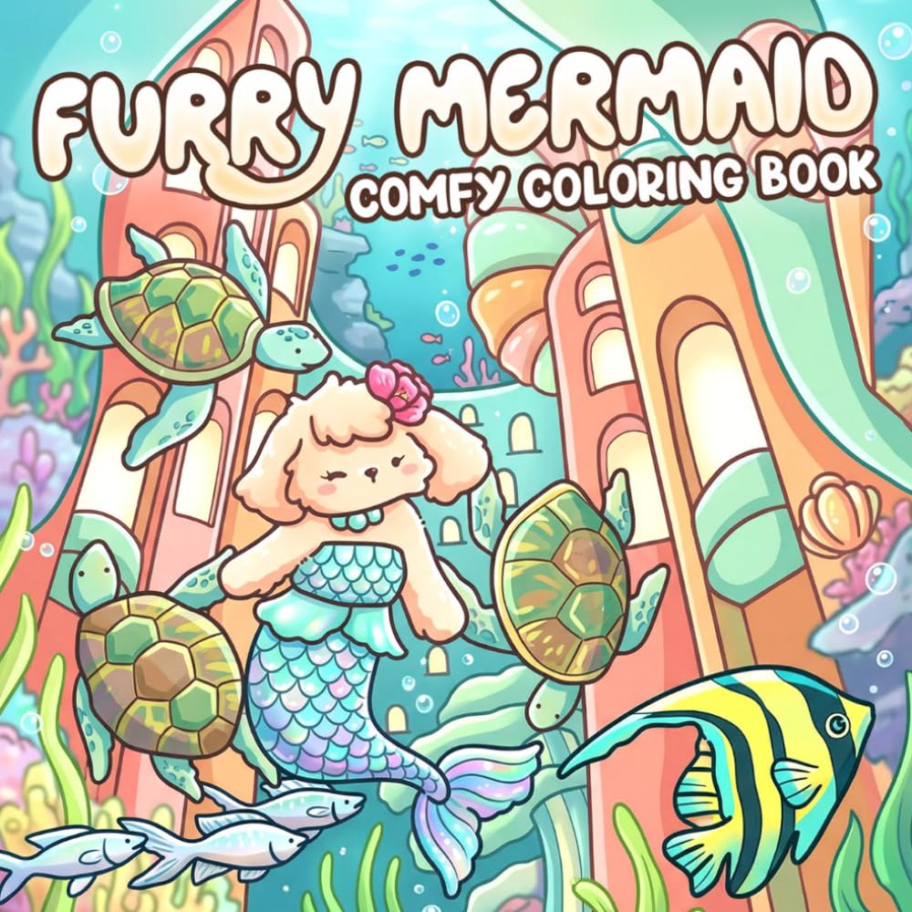 Furry Mermaid Coloring Book: Fantasy Sea Life Coloring Pages for All Ages with Playful Animal Characters, Underwater Worlds. Magical Scenes to Unwind and Have Fun