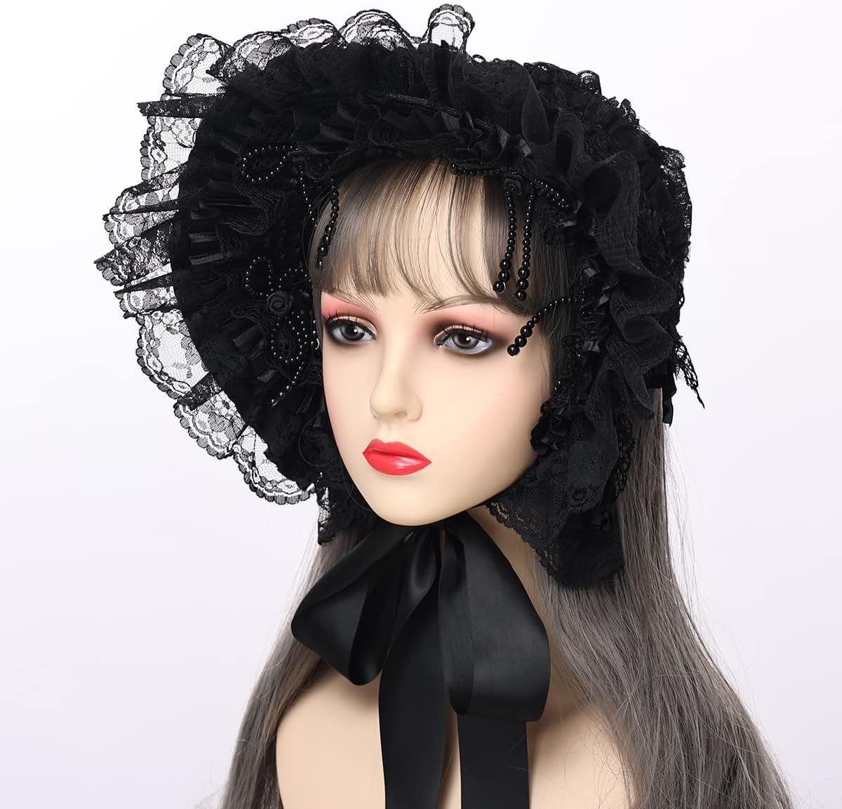 COSDREAMER Girls Women Victorian Bonnets Lace Flowers Tea Party Hats