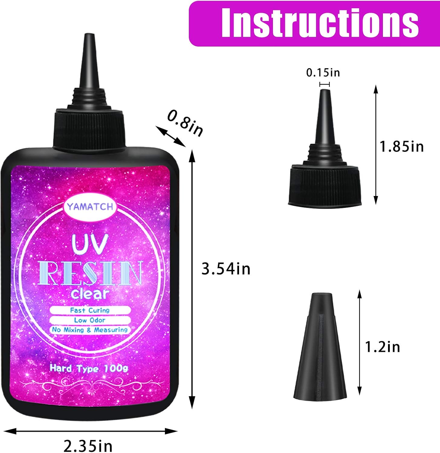 YAMATCH UV Resin- 200g Upgraded Crystal Clear Ultraviolet Curing Premixed Epoxy Resin Kit for Jewelry Making, Handcrafted Decorations Hard Type Solar Cure Sunlight Activated Resin for Craft DIY Molds