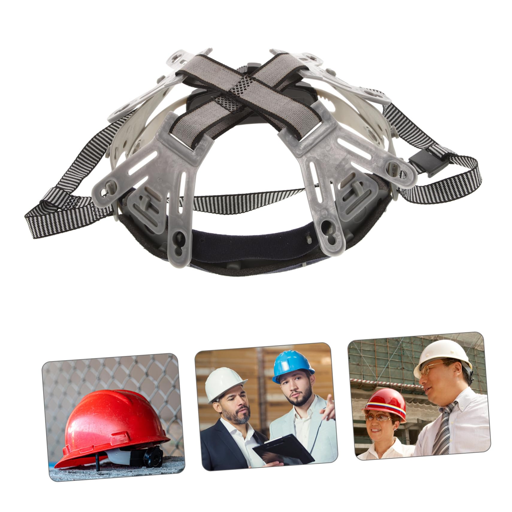 Hemobllo Helmfutter hart industriell Universal- Helm, Kinnriemen, Schutzhelm Bauhelm Schutzhelmeinlagen einstellbare Schutzhelmaufhängung Helmzubehör Plastik Grau