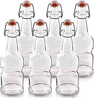 TeiKis 16oz Kombucha/Beer Bottles (6 Pack|Clear) with Easy Cap (Better Grip - Non Slip) - coolthings.us