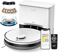 ILIFE A30 Pro Robot Vacuum Mop: 5000Pa Suction, LiDAR Navigation, Self-Emptying Base, App/Alexa Control for Floors & Carpets