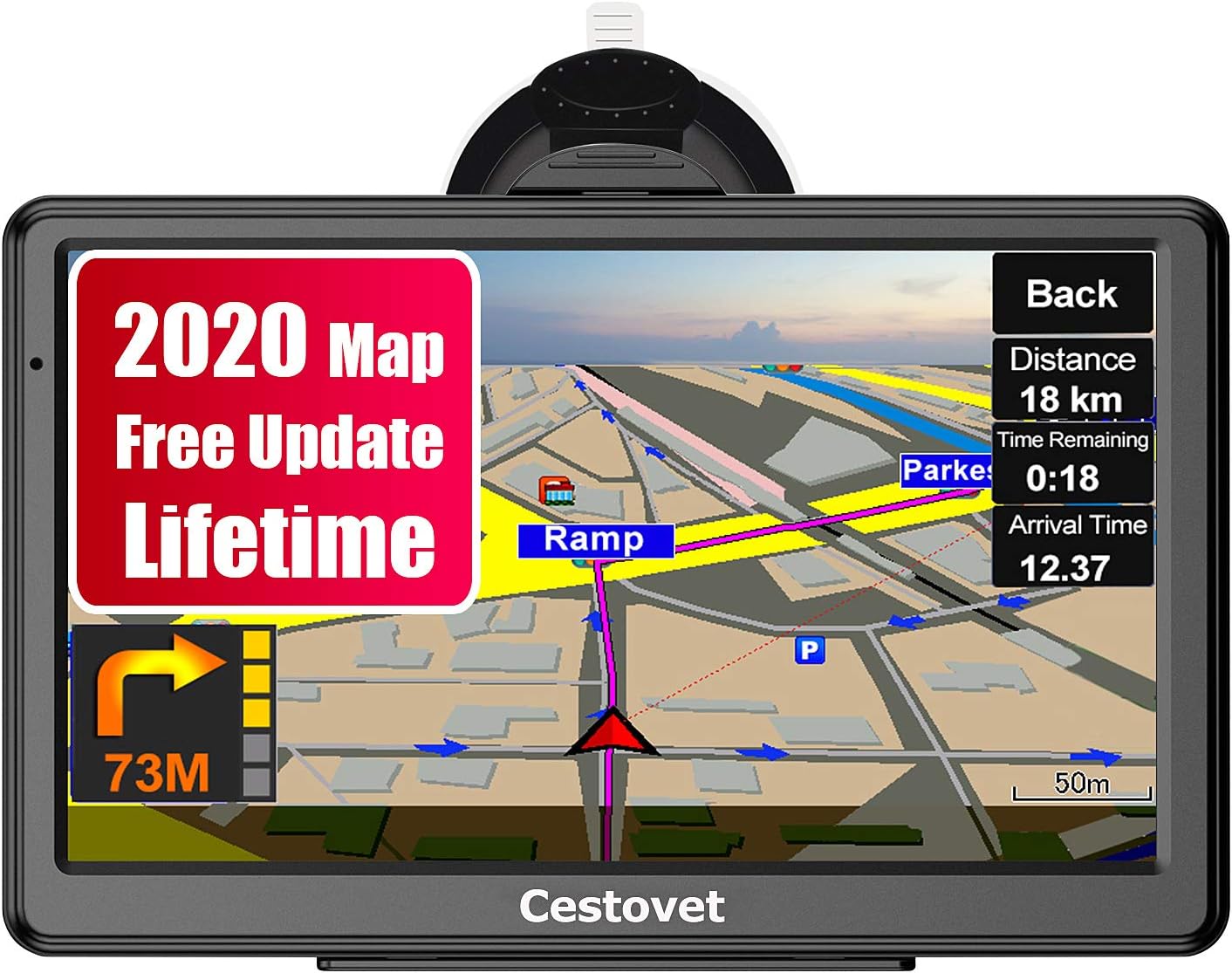 GPS Navigation for Car, 7 Inch HD Touch Screen GPS Navigation System Voice Broadcast Navigation, Free North America Map Updata Contains USA, Canada, Mexico map