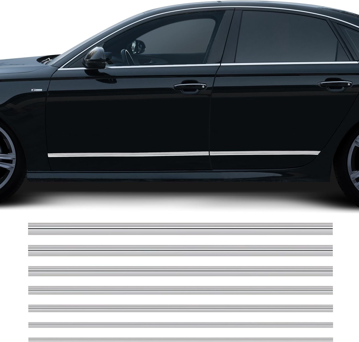 Custom Cut to Fit Chrome Side Door Exterior Molding Guard Trim Kit