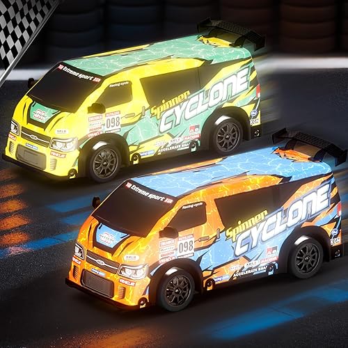 Miniatura 5 de Auto RC Drift a escala 124, vehículo de control remoto de 15.5 mih (pico) 4WD con deriva, auto JDM Drift con luces LED, batería recargable USB,