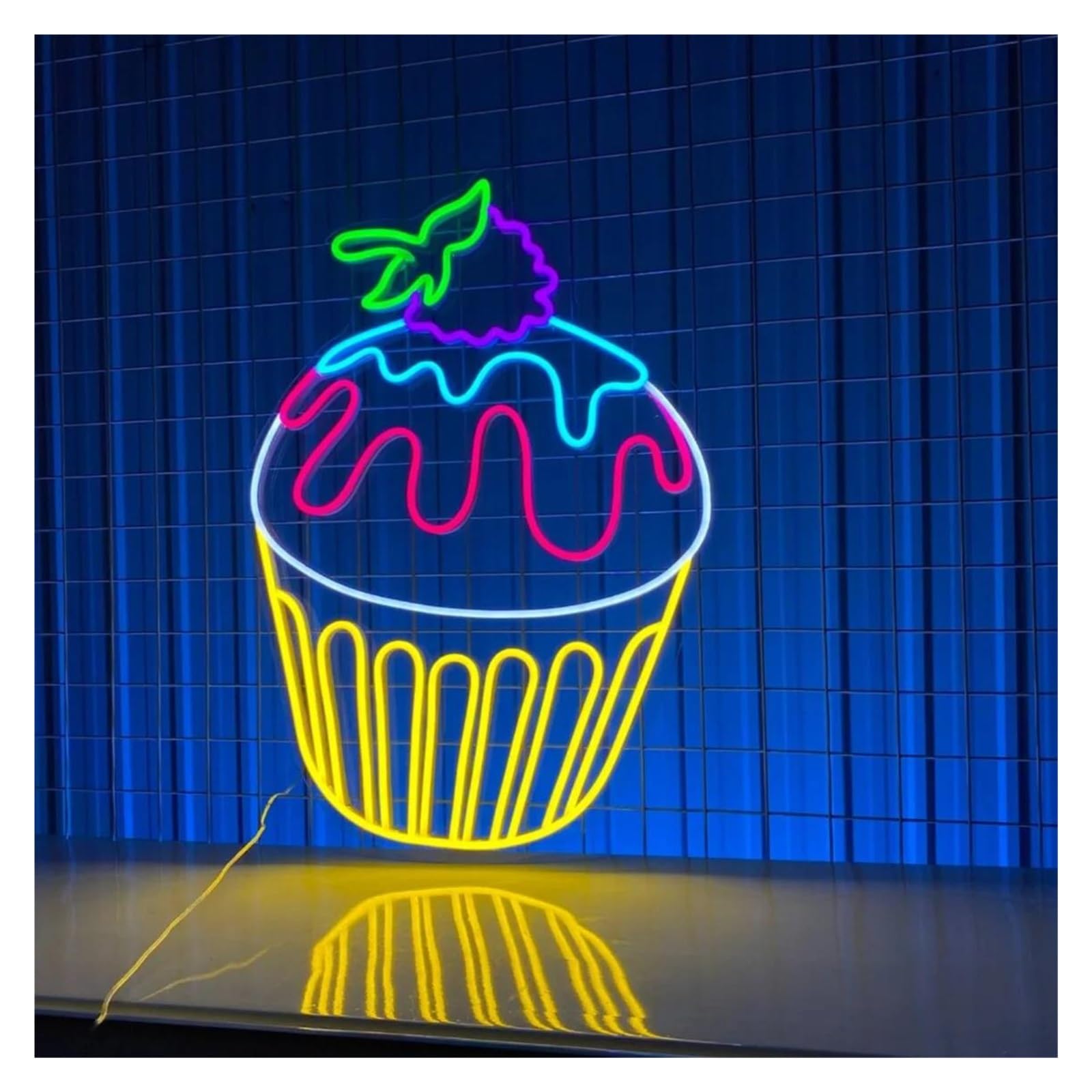 Shouxi B Sign Lamp Cupcake Neon Sign For Dessert Shops, Akeries, Party Wall Decorative Lamps Us Powered 40Cm(B)