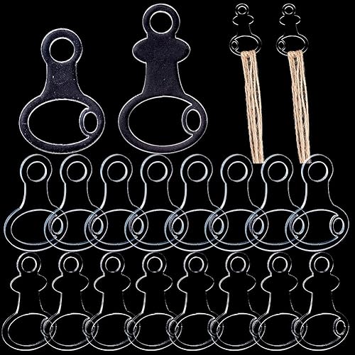 CRASPIRE 40 bobinas de hilo acrílico de 2 tamaños, hilo de bordado transparente, gotas transparentes, forma de llave, chips de punto de cruz,