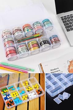 15 Bölmeli Ayarlanabilir Organizer Plastik Kutu 3 lü Set