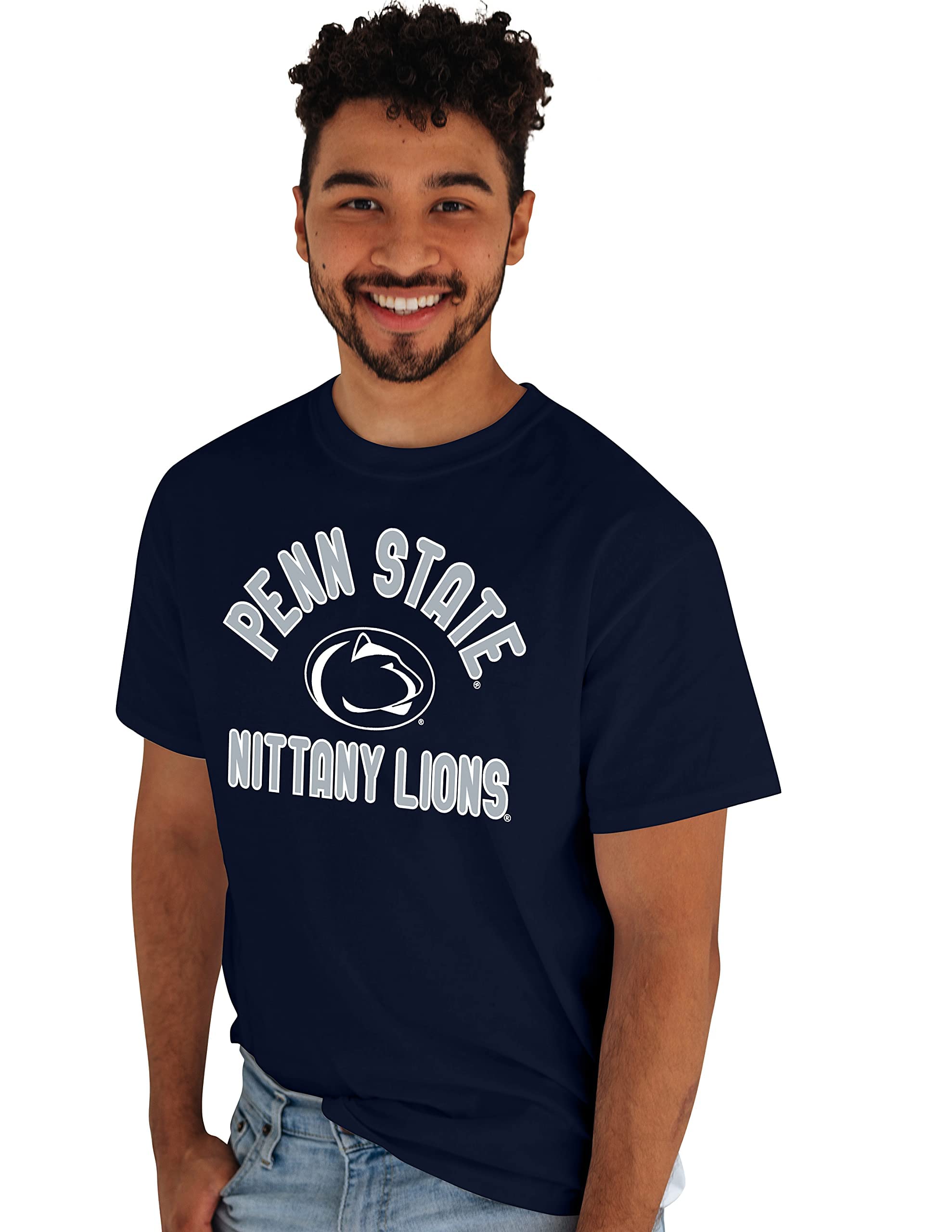 Blue 84 Men's Penn State Nittany Lions Navy T Shirt Line Up Team Color