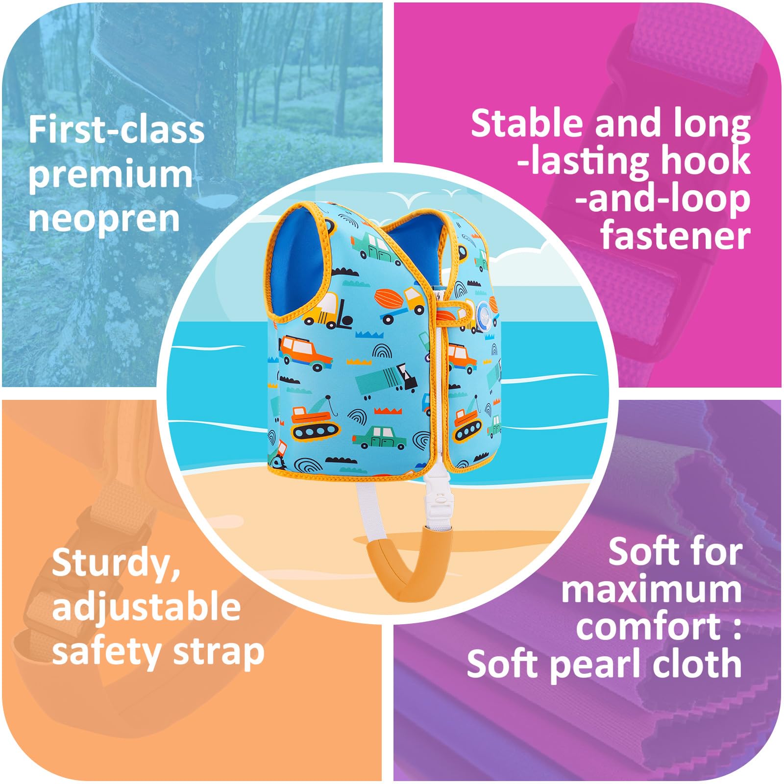 OSHYLE Giubbotto da Nuoto in Neoprene per Bambini - Aiuto Ideale per Il galleggiamento per Bambini