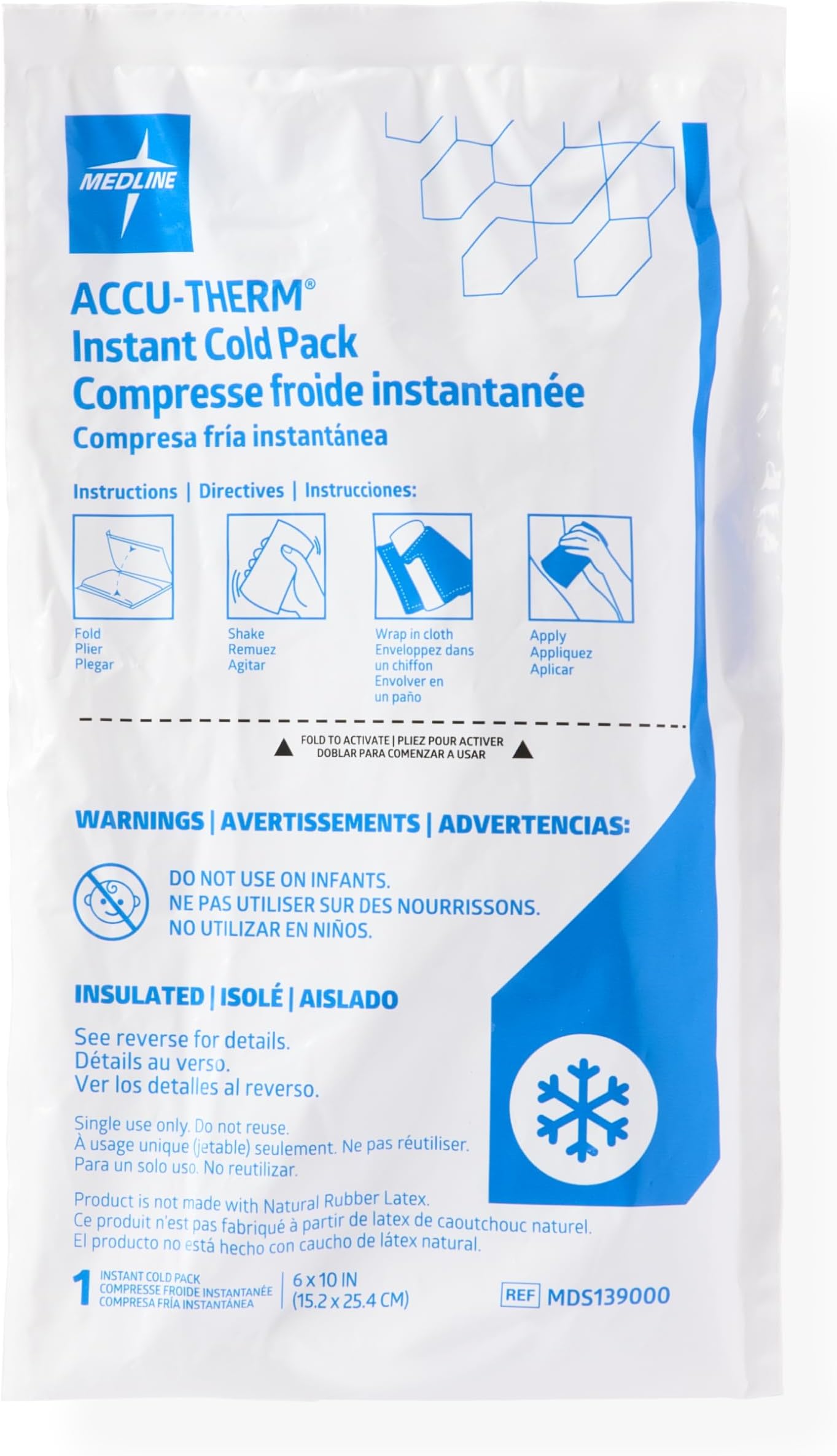 Accu-Therm Instant Cold Pack, Heavyweight, 6" Width x 10" Length (Pack of 24)