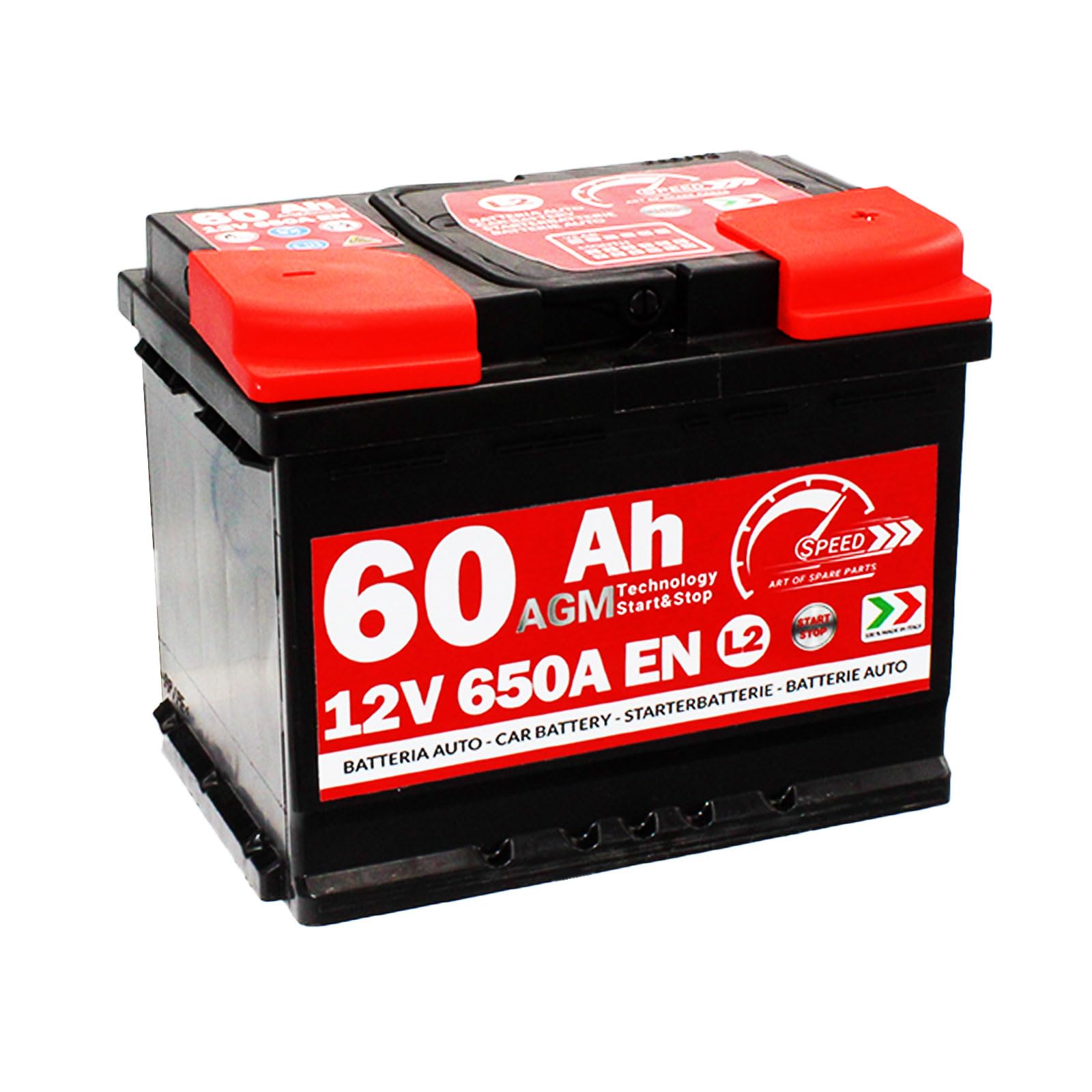 Batteria Auto Speed L2 60Ah AGM 650A 12v START&STOP