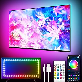 TV Light Strip, Music Sync LED TV Backlights, for 32-50 Inch TV, LED TV Light with Bluetooth Function - RGB Color Changing Light Strip for Home Theater (9.8ft)