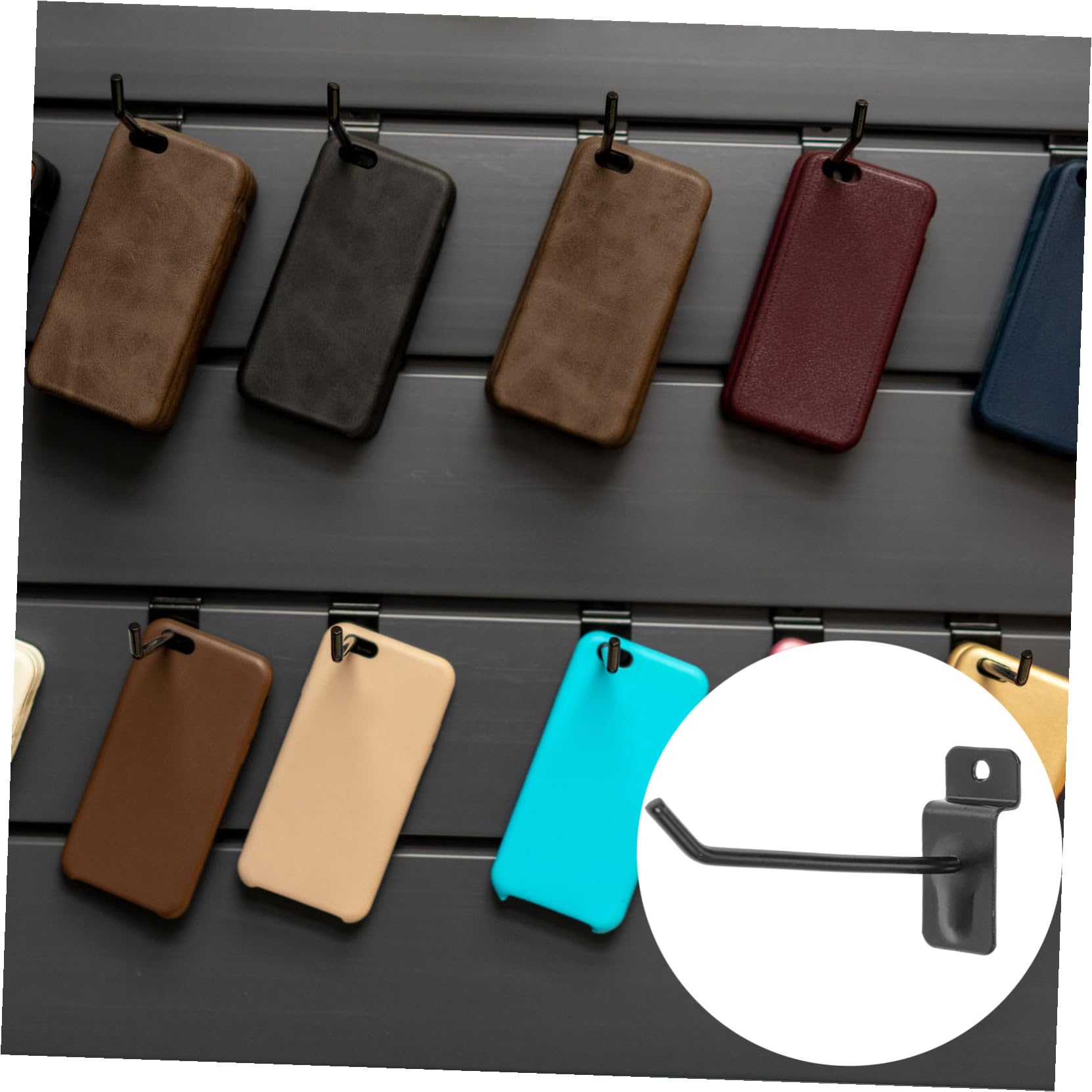 Ganci per Pannello Forato 50 Pezzi in Ferro Nero per Gioielli e Filati | Gancio Dritto, Misura 10cm, Leggero e Antiscivolo, Esposizione su Scaffali, Confezione da 50