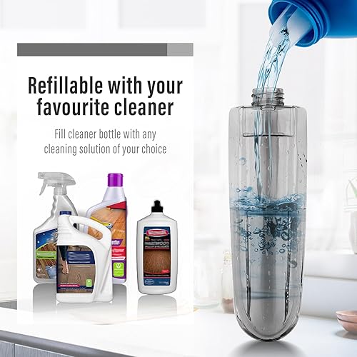 Miniatura 3 de Trapeadores en aerosol para limpieza de suelos con una botella de spray recargable y 3 almohadillas de microfibra lavables, uso doméstico o