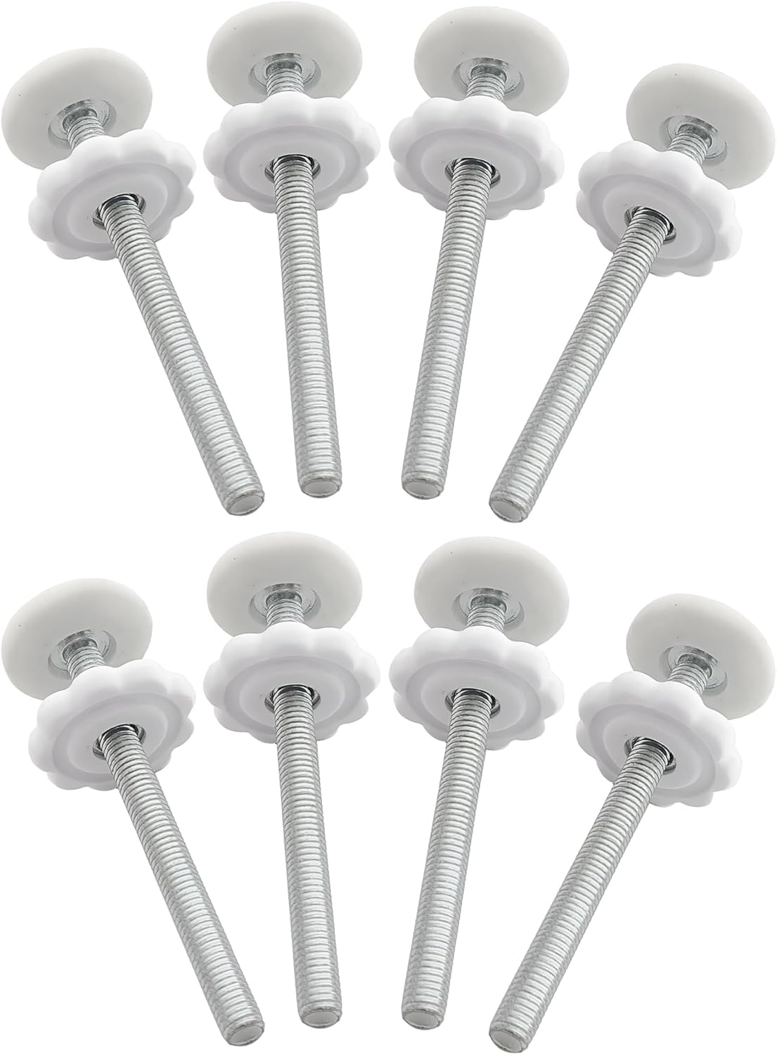 8-Pack Baby Gate Replacement Parts, 8MM Baby Gate Screws Replacement Spindle Rod Bolts Hardware Kit for Pet & Dog Pressure Mounted Safety Stair Gates Tension Extender (8 Pack White, Long 9CM)