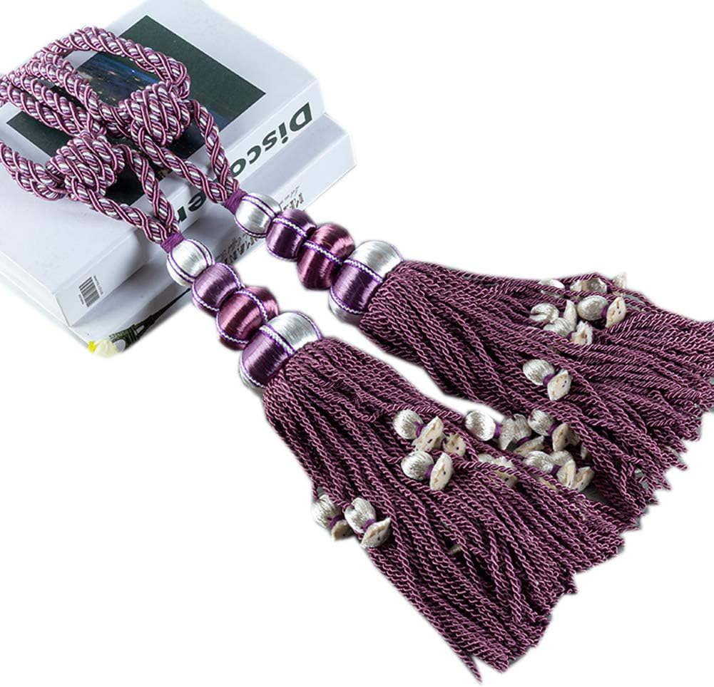 1 Pair Luxurious Tassel Curtain Buckle Decorative Curtain Tassel Holdbacks Tassels Curtain Tiebacks Rope (Purple)