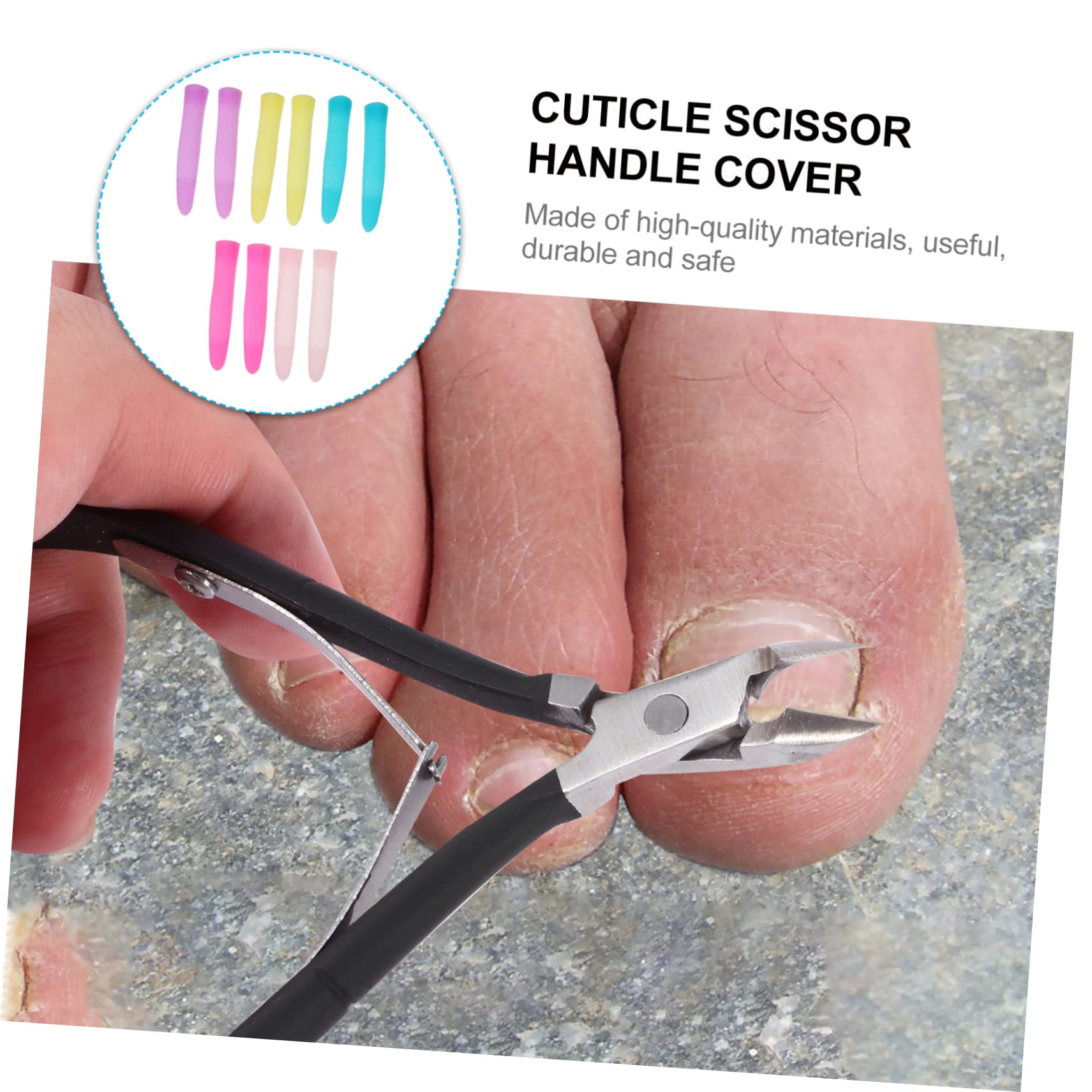 15 Pares Mango de la manija de la pinza de cutícula manga del mango del recortador de cutículas pinza para cutículas tijeras recortadora cubierta de mango de tijera para cutículas