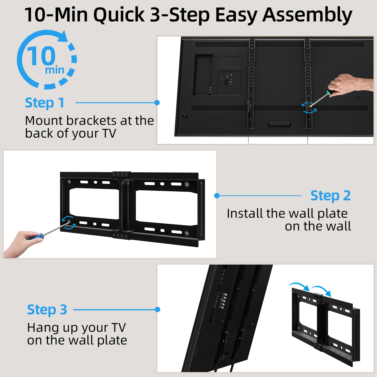 HOME VISION Heavy Duty Fixed TV Wall Mount for 32-86 Inch Flat Screen — Amazon image 6
