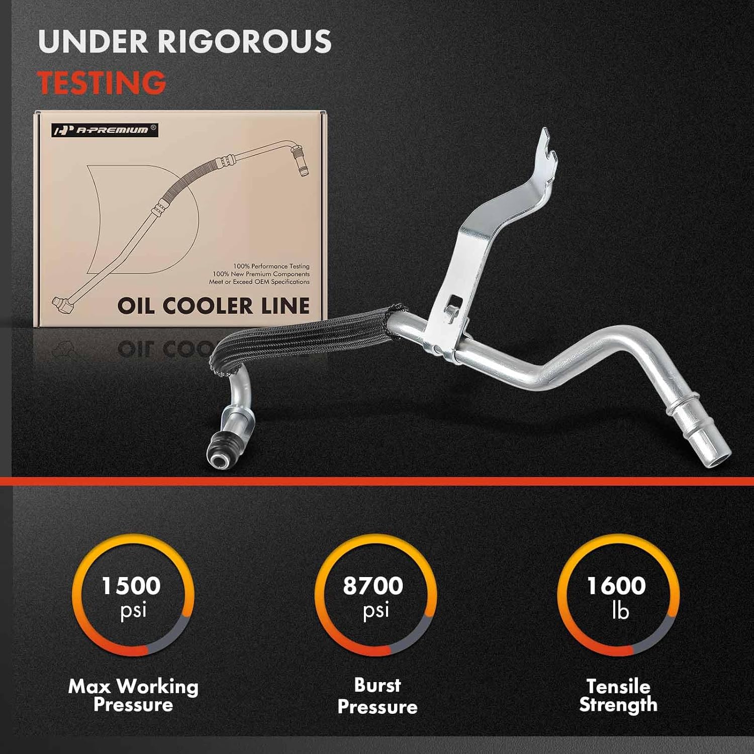 A-Premium Engine Oil Cooler Line Hose Assembly Compatible with Ford Fusion Sport 2017 2018 2019, 2.7L