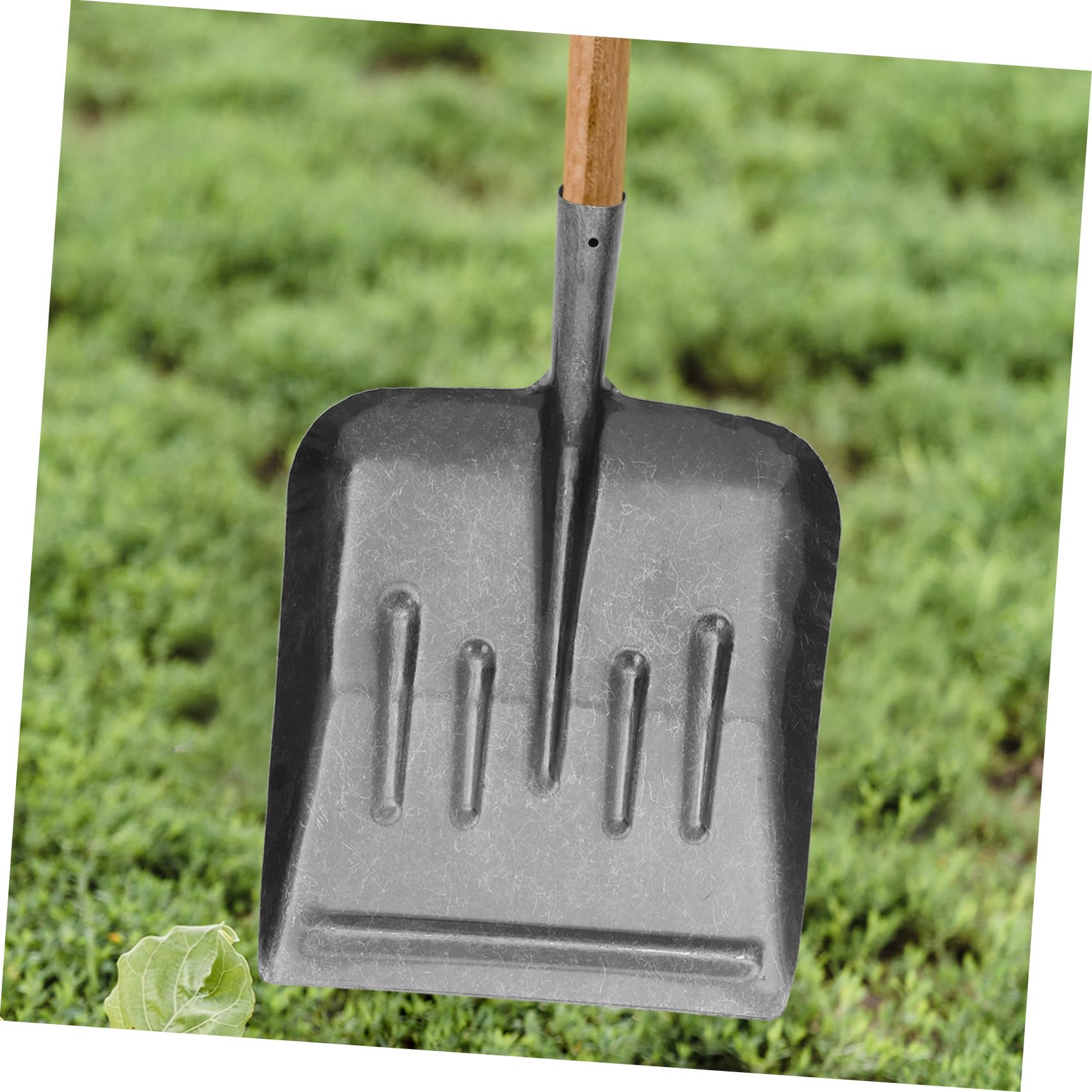 TOYANDONA Pala da Giardino in Acciaio al Manganese, Testa Piatta Argentata, per Pulizia del Letame e Trapianto, Robusta per Scavare