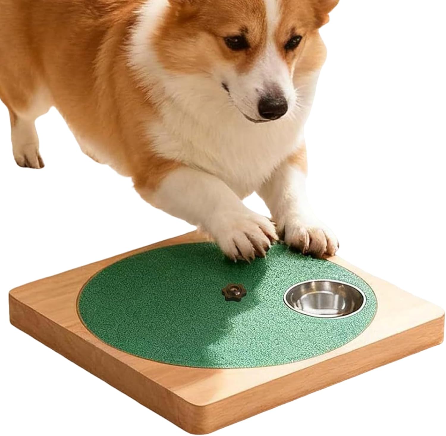 Dog Scratch Board - Non Slip Rotating Toy, 1 Piece Interactive Nail Grinder for Grooming, Circular Pedestal Pad with Emery, Pet Gear, Claw Trimming Mat for Small, Medium and Large