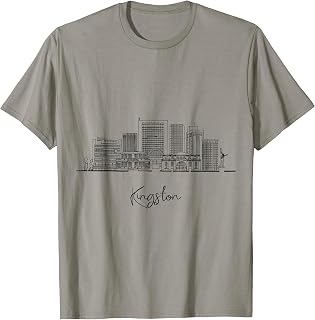 Kingston Jamaica Skyline Travel Souvenirs Black Cityscape T-Shirt