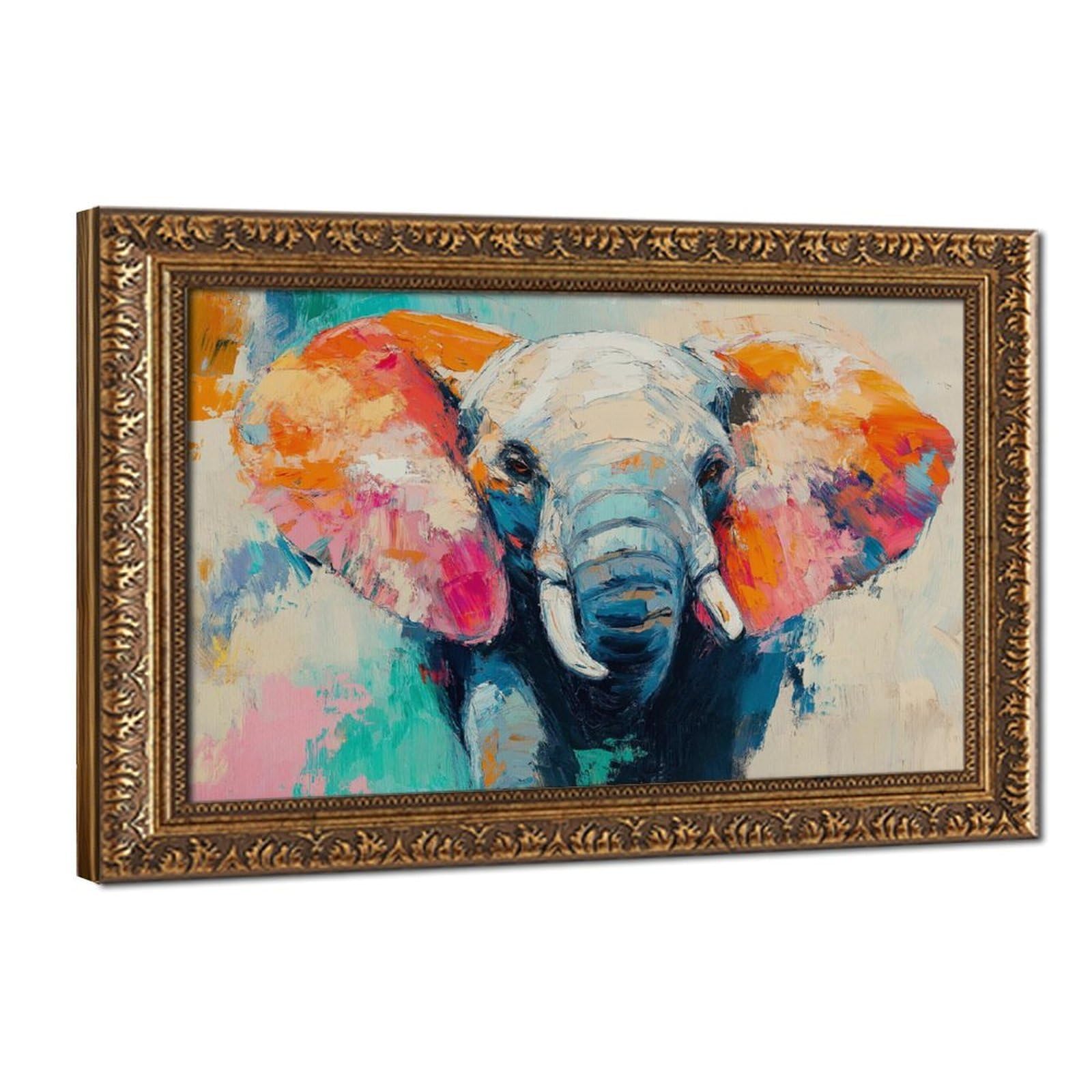Bareronor Watercolour Elephant Poster Canvas Poster Bedroom Decor Landscape Office Room Decor Gift 12" L X 18" W