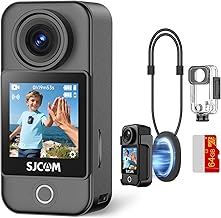 SJCAM C400 Pocket, with 64GB Card, 4K Wearable Body Camera,154° FOV|1.3" Touchscreen Pov Cam,6-Axis Stabilization Mini Pocket Action Camera,30M Waterproof |-20℃ Ski Camera,Video Camera for Cycling