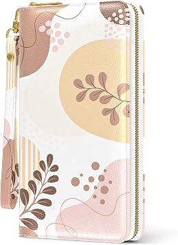 Womens Wallet, RFID Wristlet Wallet for Women, Large Credit Card Purse | Cute Ladies Purse, Large Credit Card Clutch Purse, Leather Card Holder Wallets with Zipper & Phone Holder